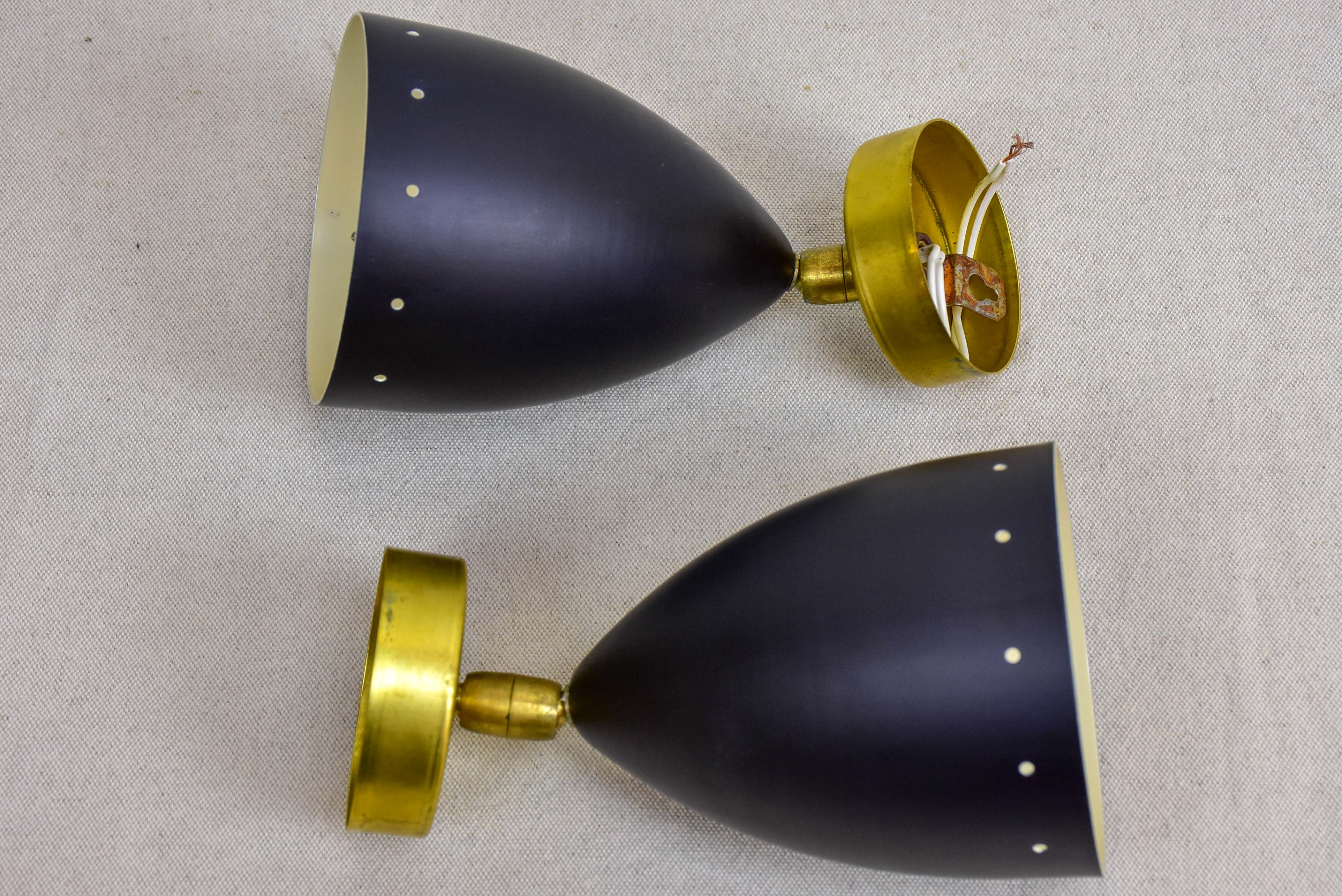 Pair of Stilnovo wall sconces - black
