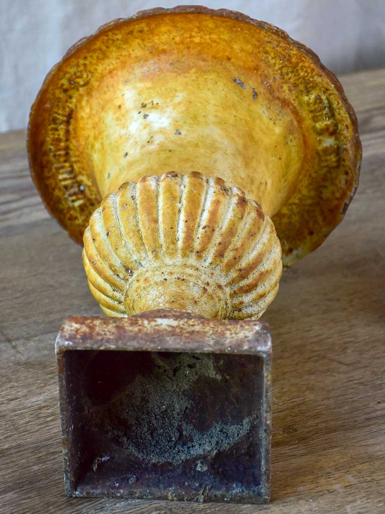 Small pair of antique French Medici urns - cast iron