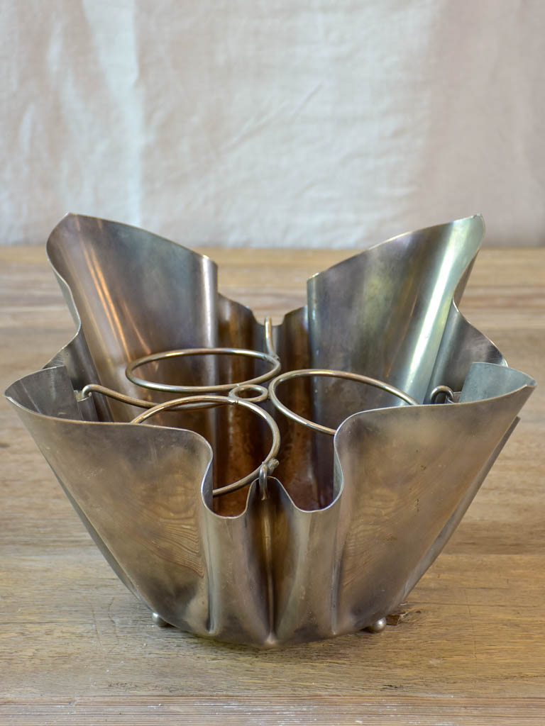Mid-Century handkerchief ice bucket - three bottle capacity