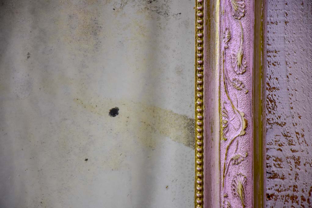 Louis Philippe mirror with pink frame - 19th Century 21¼" x 28¼"