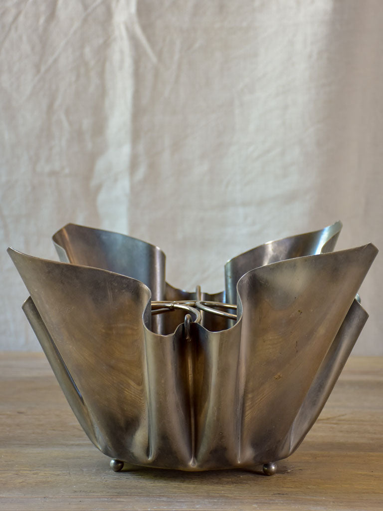 Mid-Century handkerchief ice bucket - three bottle capacity