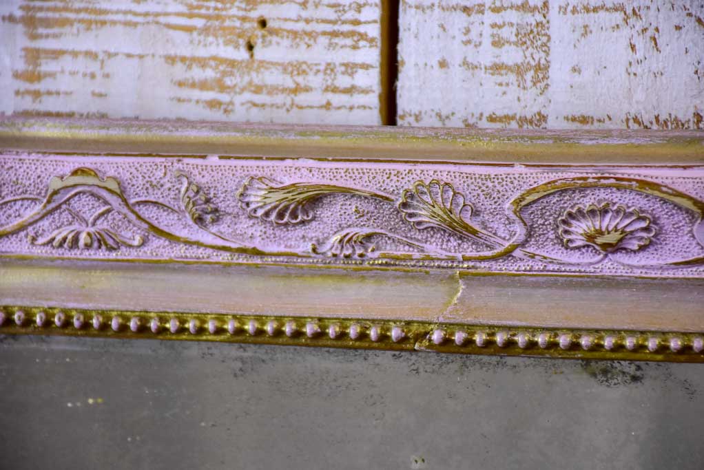 Louis Philippe mirror with pink frame - 19th Century 21¼" x 28¼"