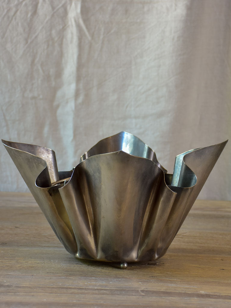 Mid-Century handkerchief ice bucket - three bottle capacity