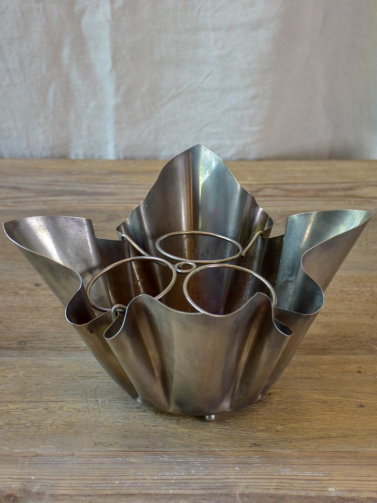 Mid-Century handkerchief ice bucket - three bottle capacity