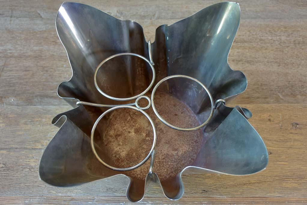 Mid-Century handkerchief ice bucket - three bottle capacity