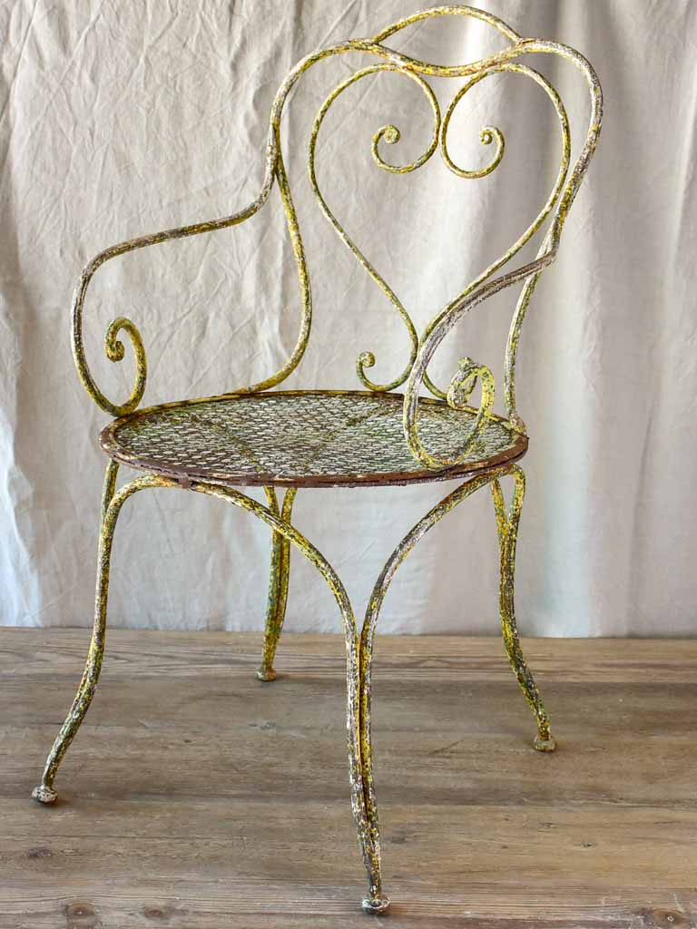 Large antique French garden armchair