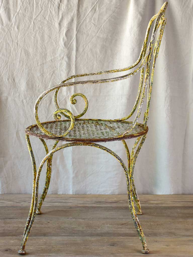 Large antique French garden armchair