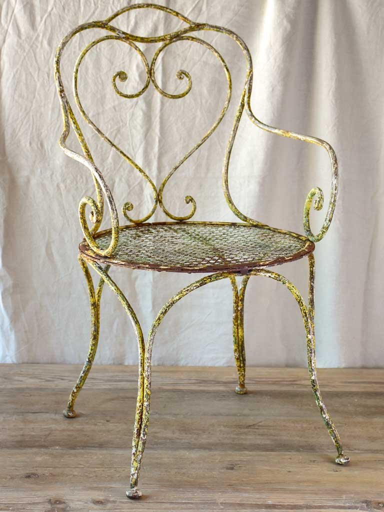 Large antique French garden armchair