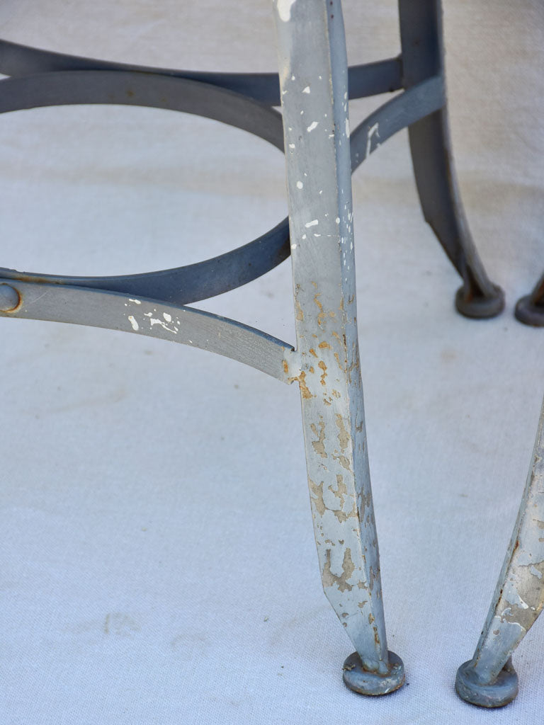 Four vintage French garden chairs - teal blue