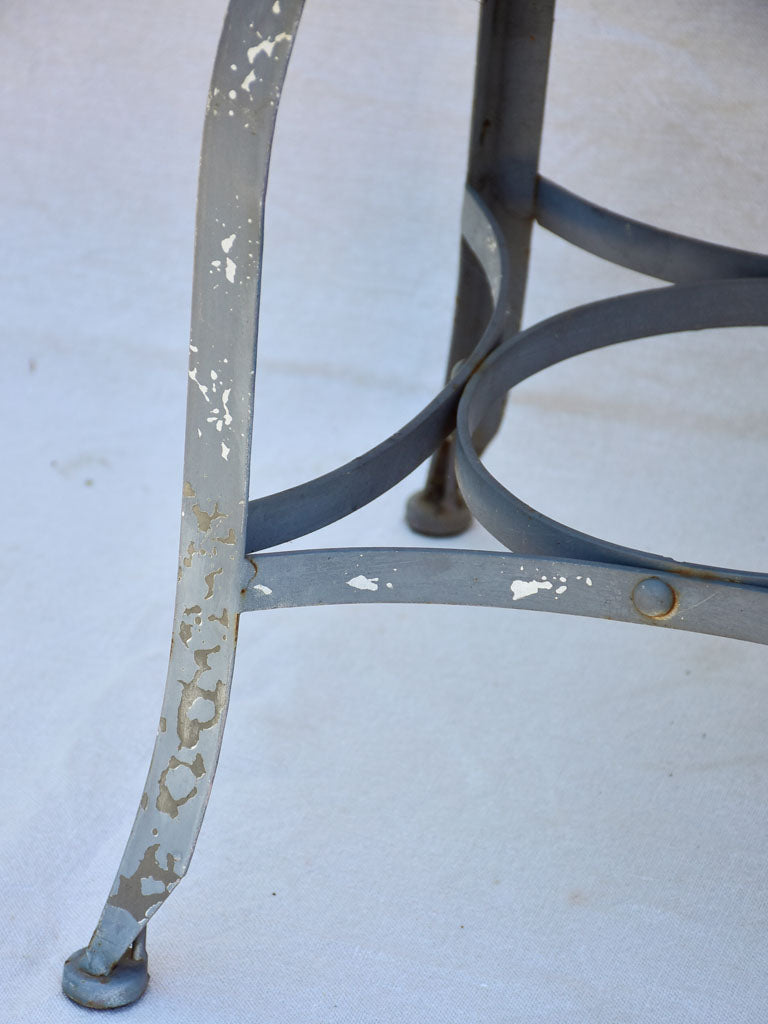 Four vintage French garden chairs - teal blue