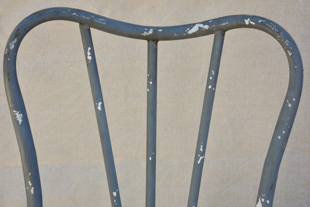 Four vintage French garden chairs - teal blue