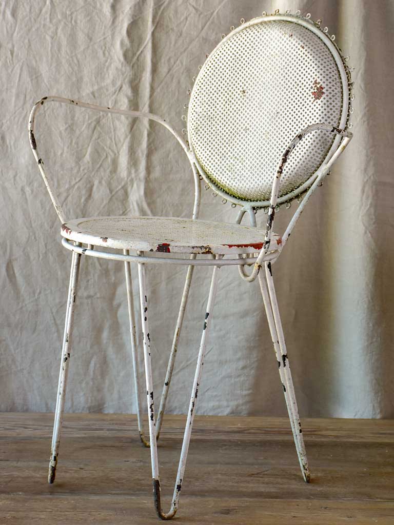Pair of mid-century French garden armchairs