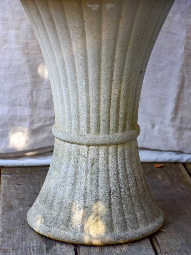 Mid century garden table with fluted base - reconsituted stone