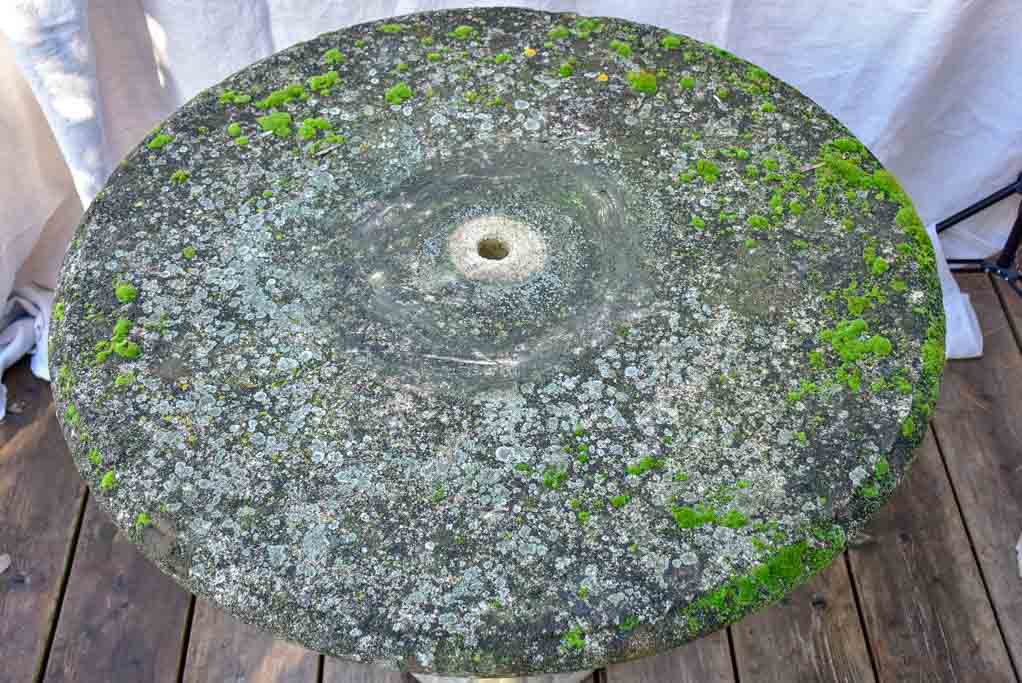 Mid century garden table with fluted base - reconsituted stone