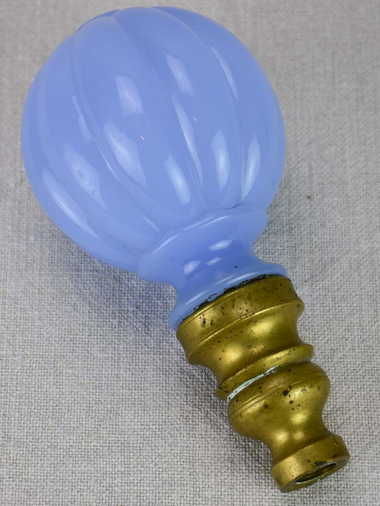 Napoleon III balustrade ball - blue opaline glass