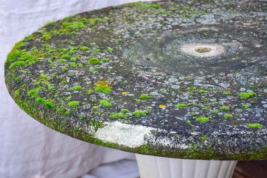 Mid century garden table with fluted base - reconsituted stone