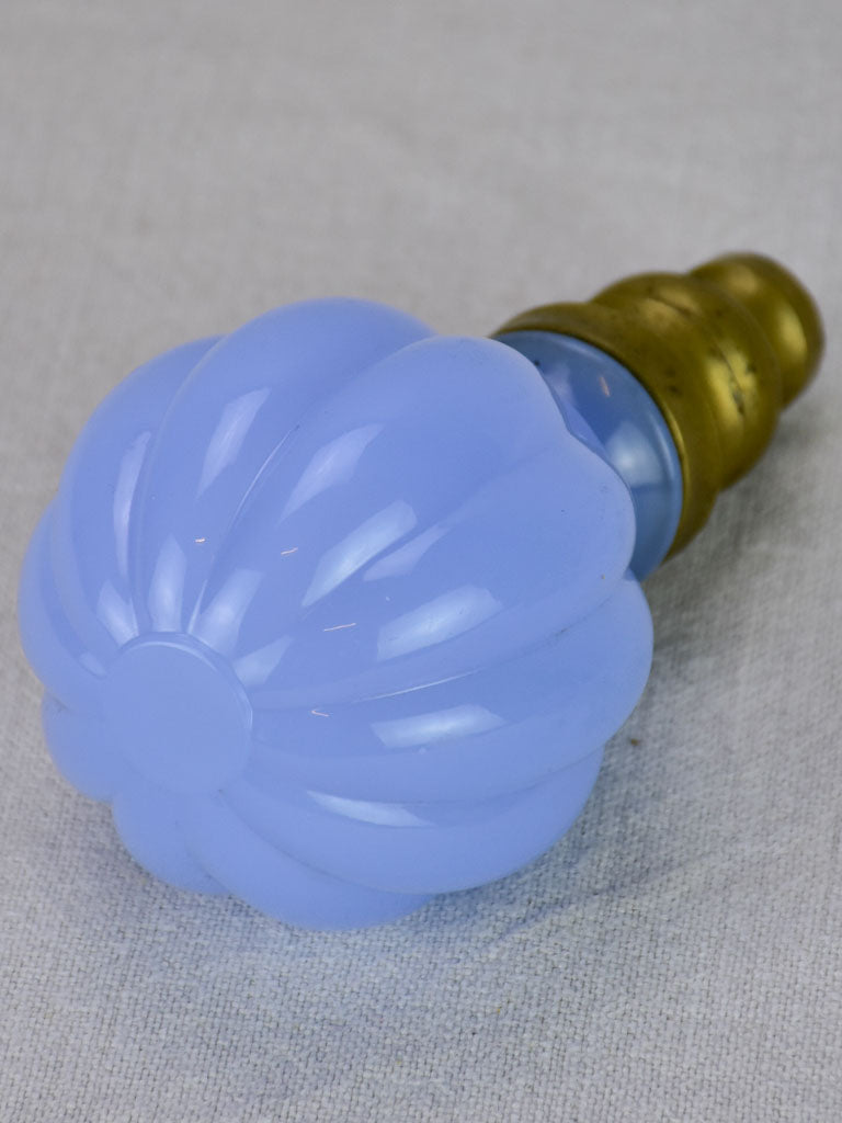 Napoleon III balustrade ball - blue opaline glass