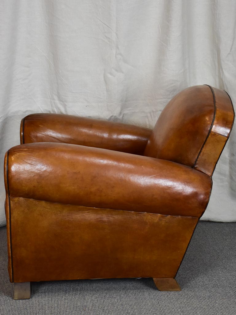 Classic mid century French leather club chair