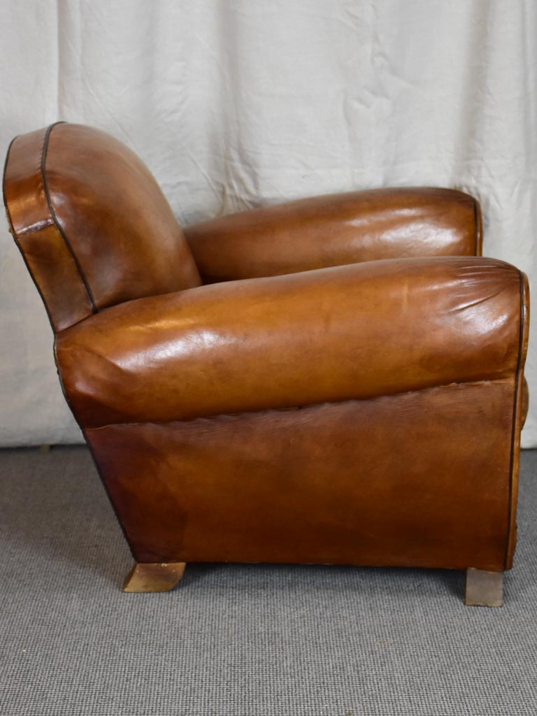 Classic mid century French leather club chair
