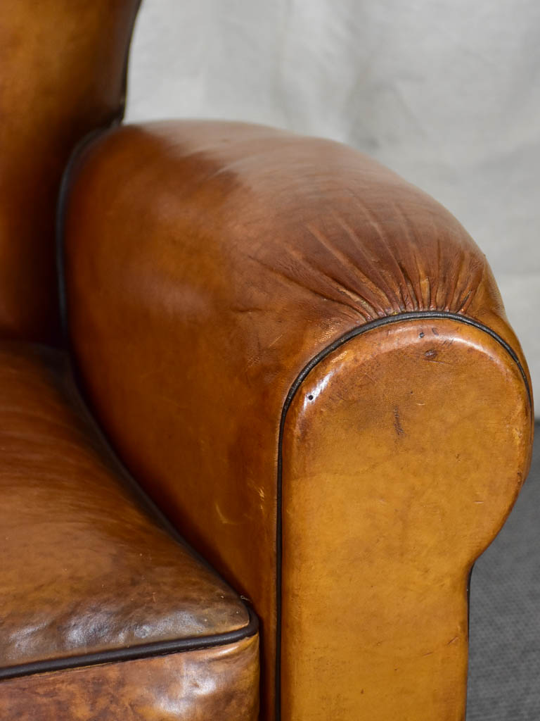 Classic mid century French leather club chair
