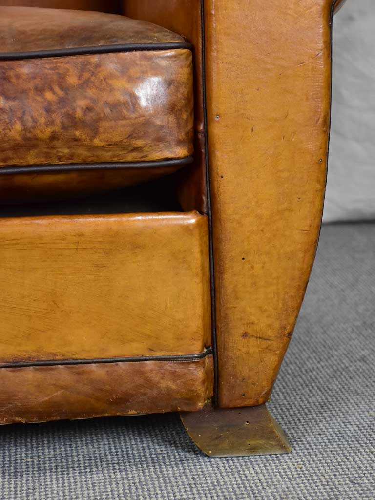Classic mid century French leather club chair