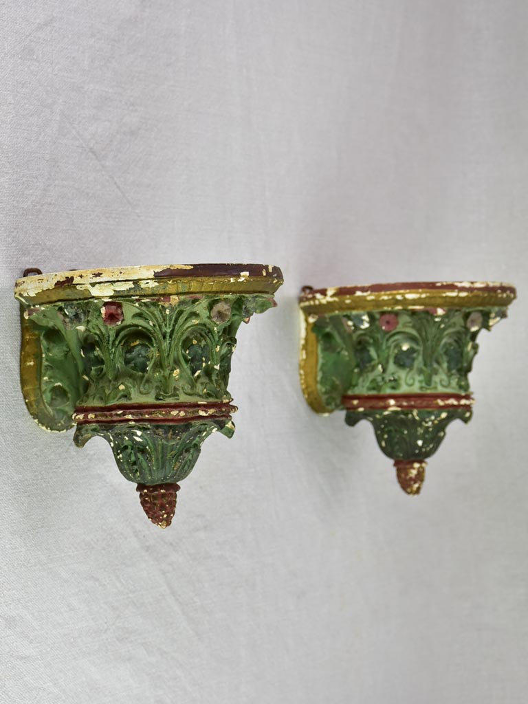 Pair of late 19th century French wall display shelves / pedestals 6¼"