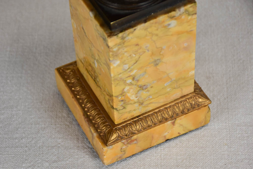 Antique French mantle decoration - cast iron Medici urn on marble base