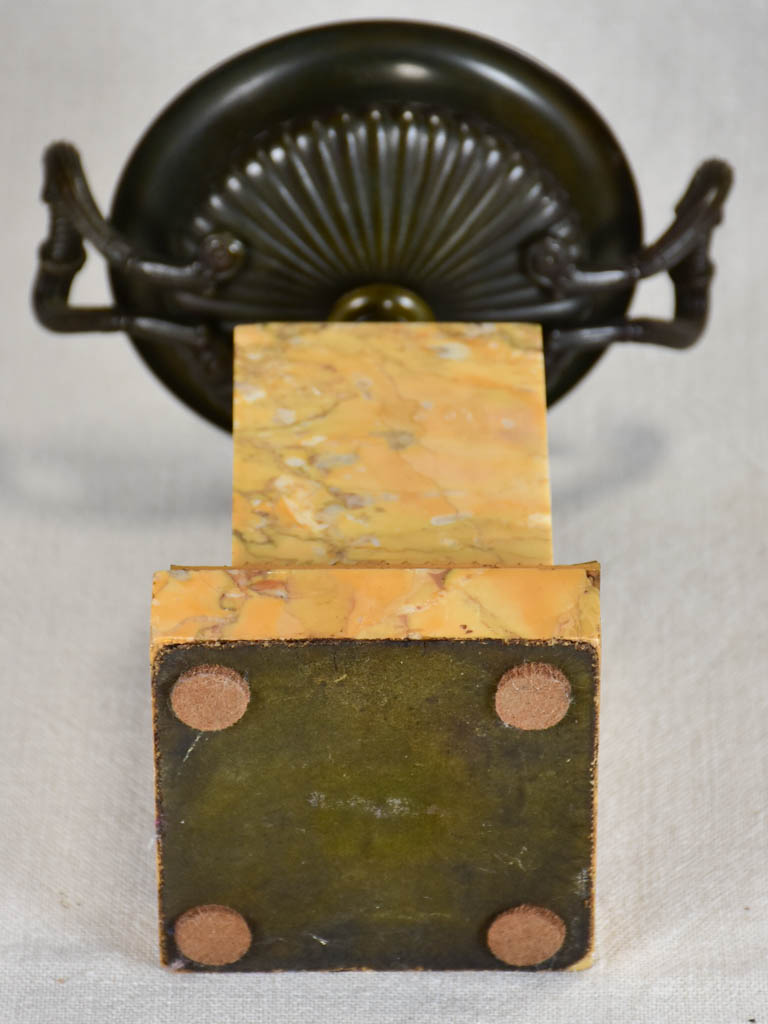 Antique French mantle decoration - cast iron Medici urn on marble base