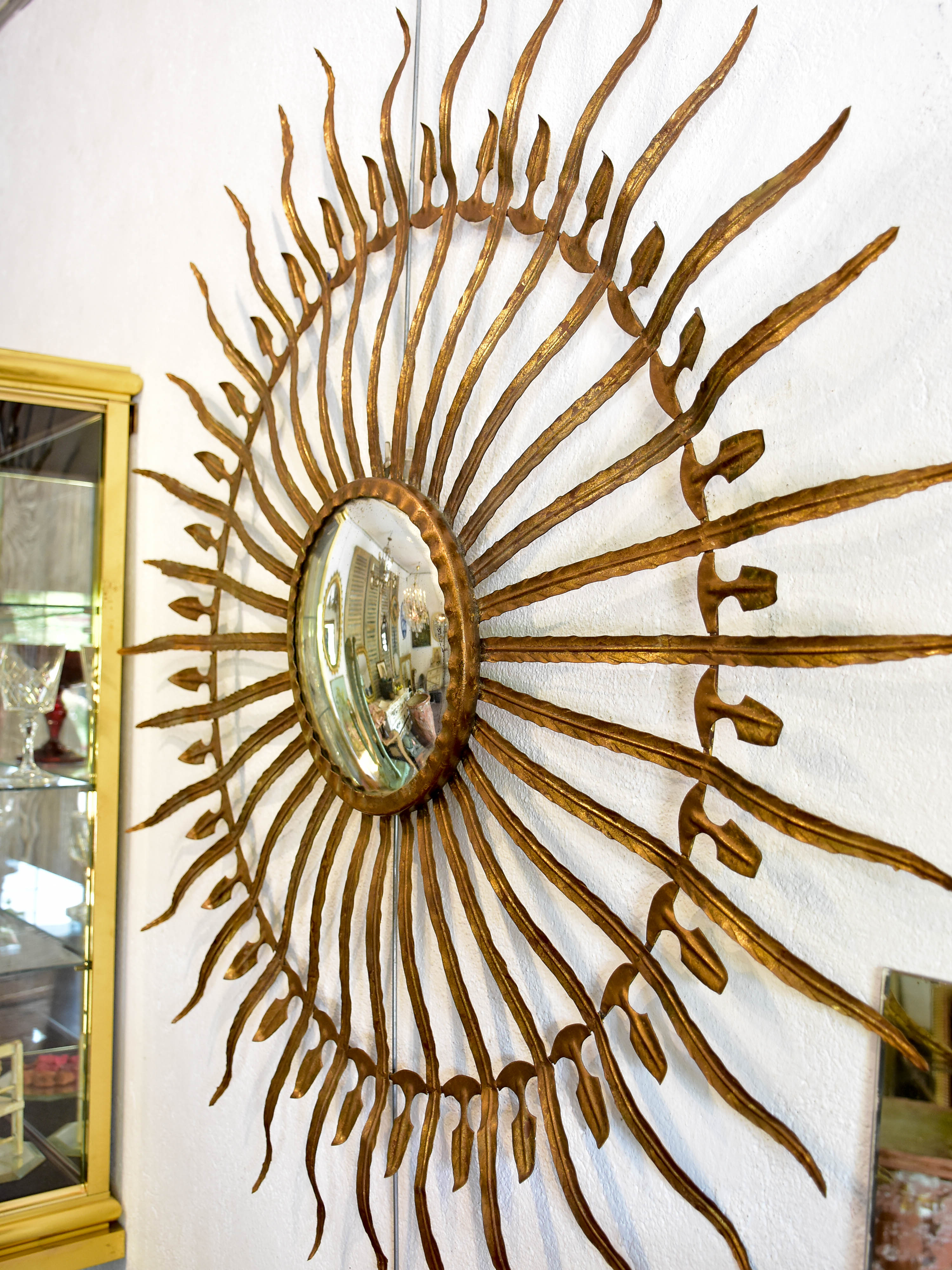 Large vintage sunburst mirror