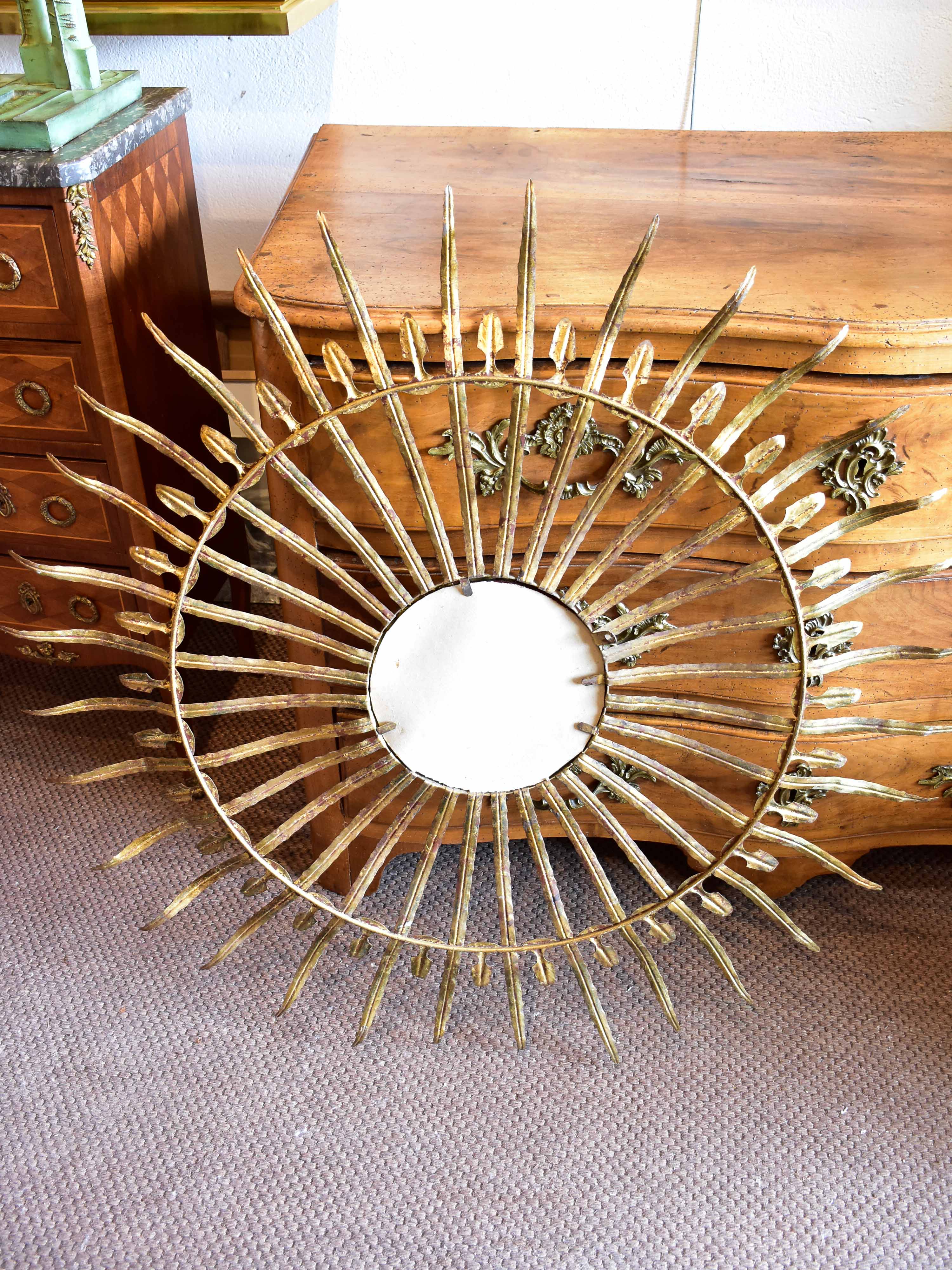 Large vintage sunburst mirror