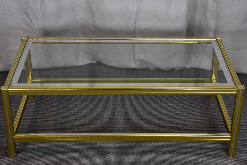 Vintage glass coffee table - style of Pierre Vandel