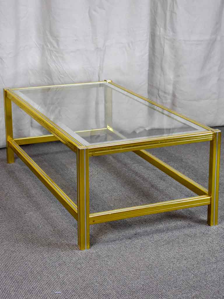 Vintage glass coffee table - style of Pierre Vandel
