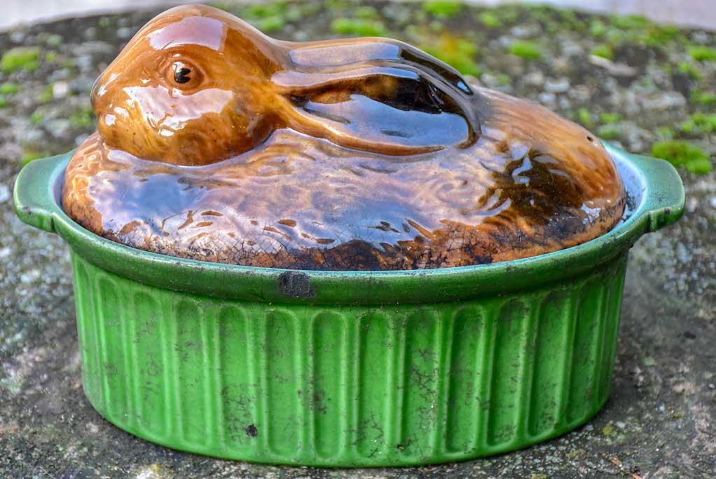 1930's French tureen in the shape of a rabbit