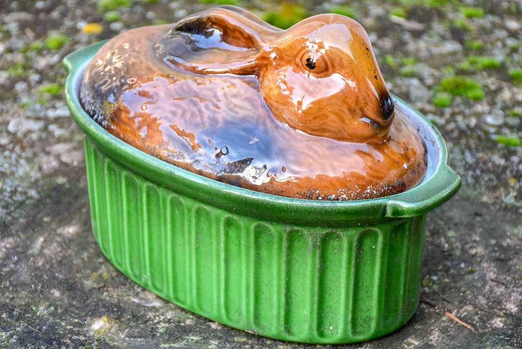 1930's French tureen in the shape of a rabbit