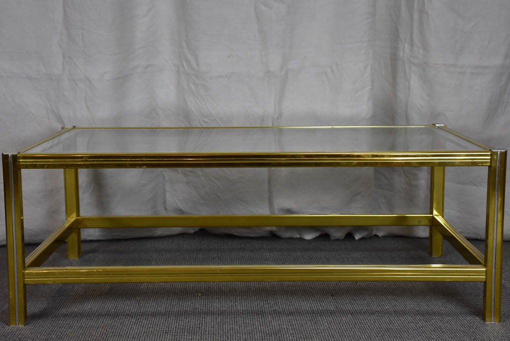 Vintage glass coffee table - style of Pierre Vandel