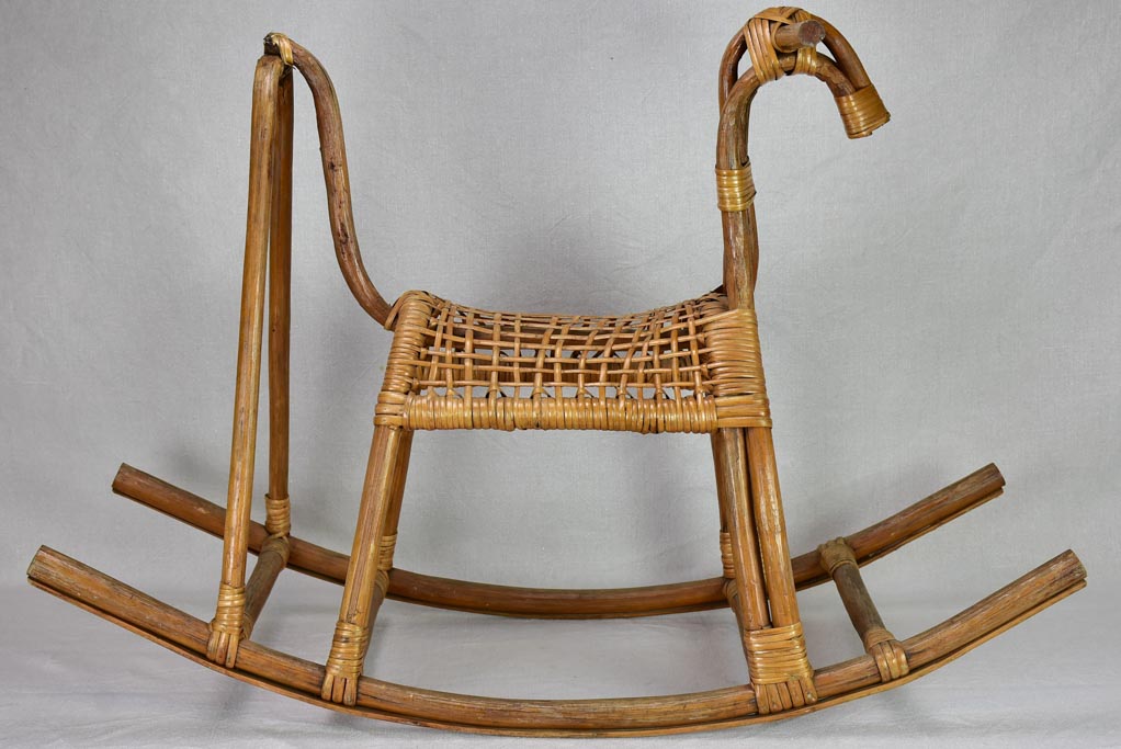 1960's French cane rocking horse