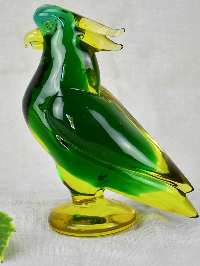 Mid century Murano glass parakeet 8¾"