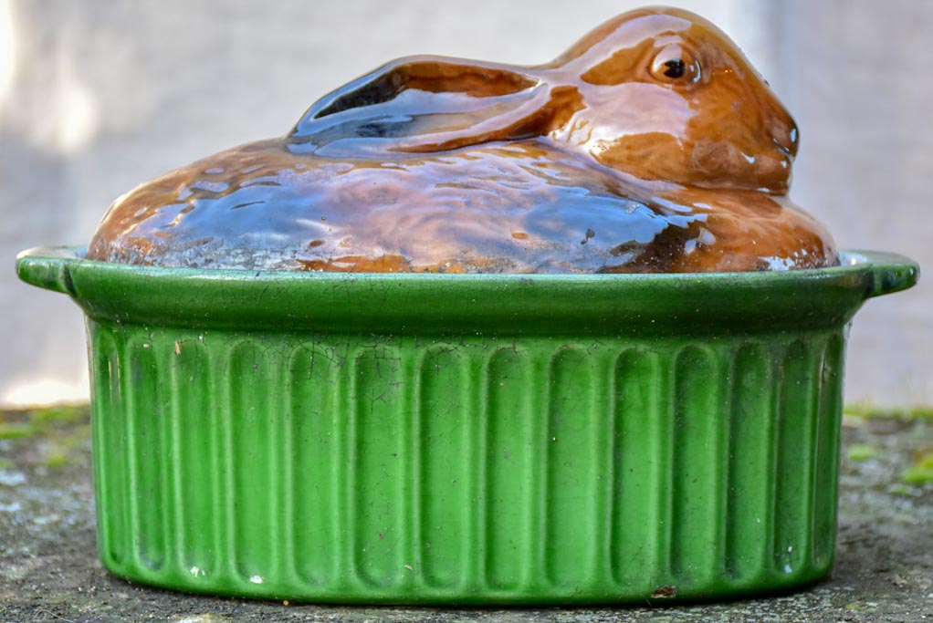 1930's French tureen in the shape of a rabbit