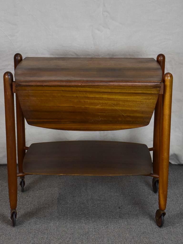 Mid century Vanson Scandinavian drop leaf rosewood table on wheels