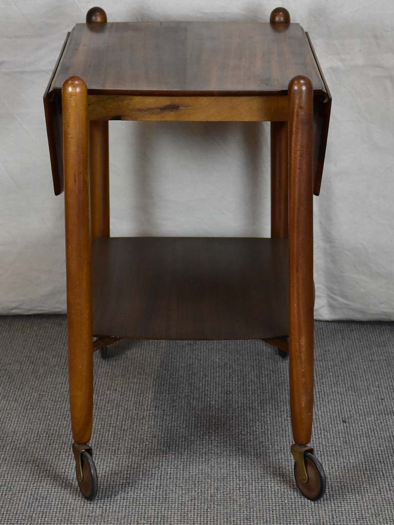 Mid century Vanson Scandinavian drop leaf rosewood table on wheels