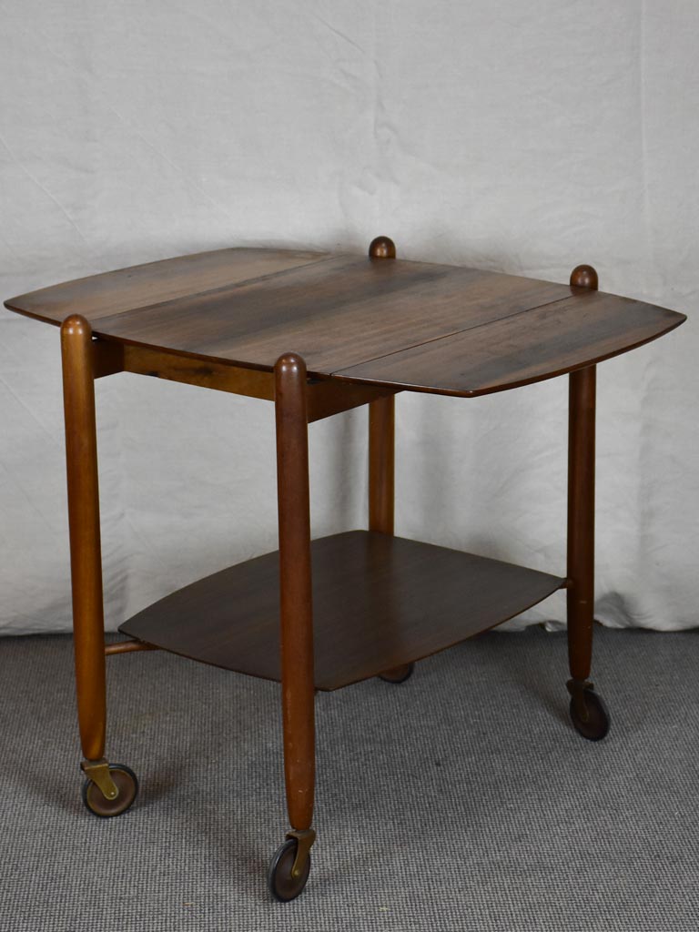 Mid century Vanson Scandinavian drop leaf rosewood table on wheels
