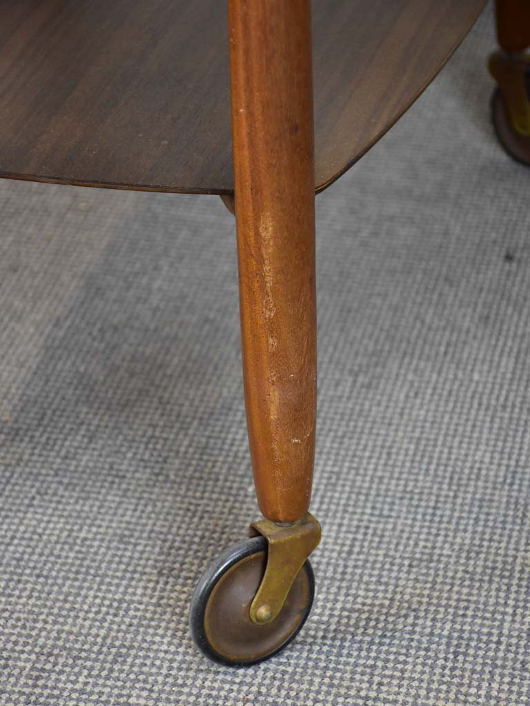 Mid century Vanson Scandinavian drop leaf rosewood table on wheels