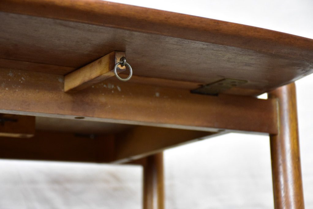 Mid century Vanson Scandinavian drop leaf rosewood table on wheels