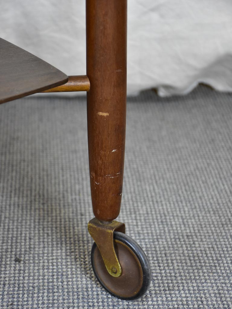 Mid century Vanson Scandinavian drop leaf rosewood table on wheels