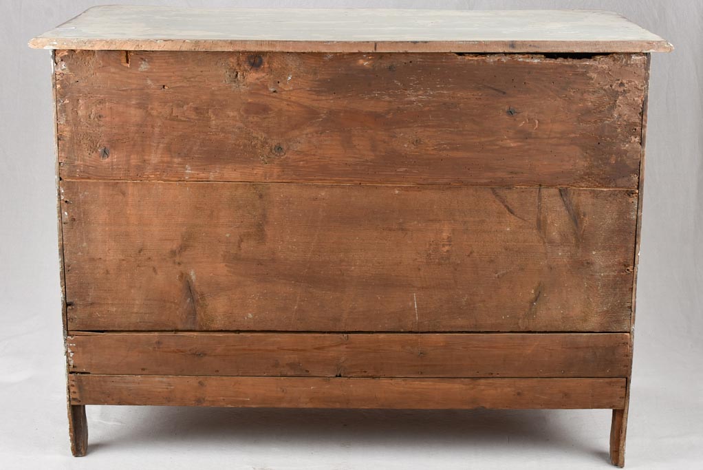 Regional 3 drawer commode, 19th century, distressed pale blue patina 47¾""