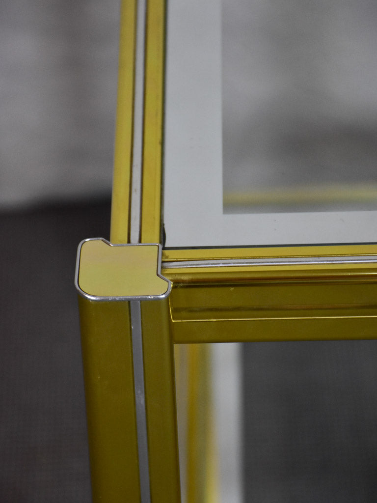 Tall mid century side console table on wheels