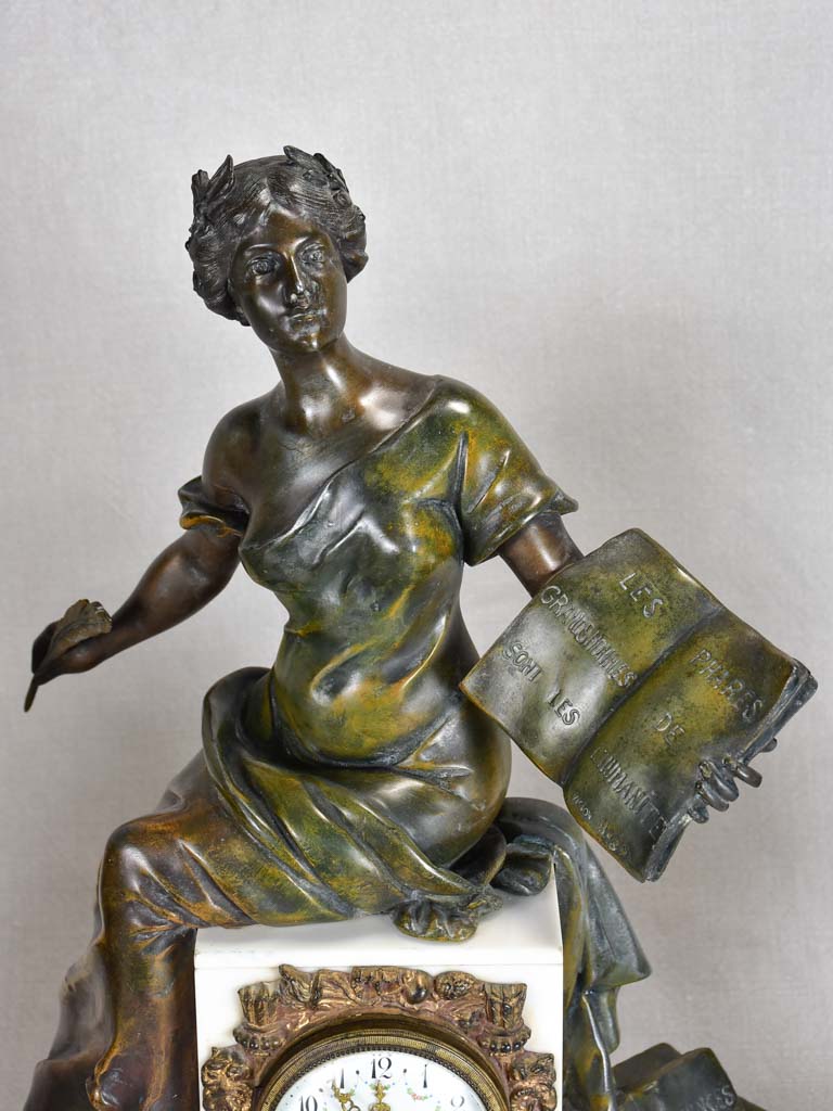 Napoleon III mantle clock with matching ornamental urns