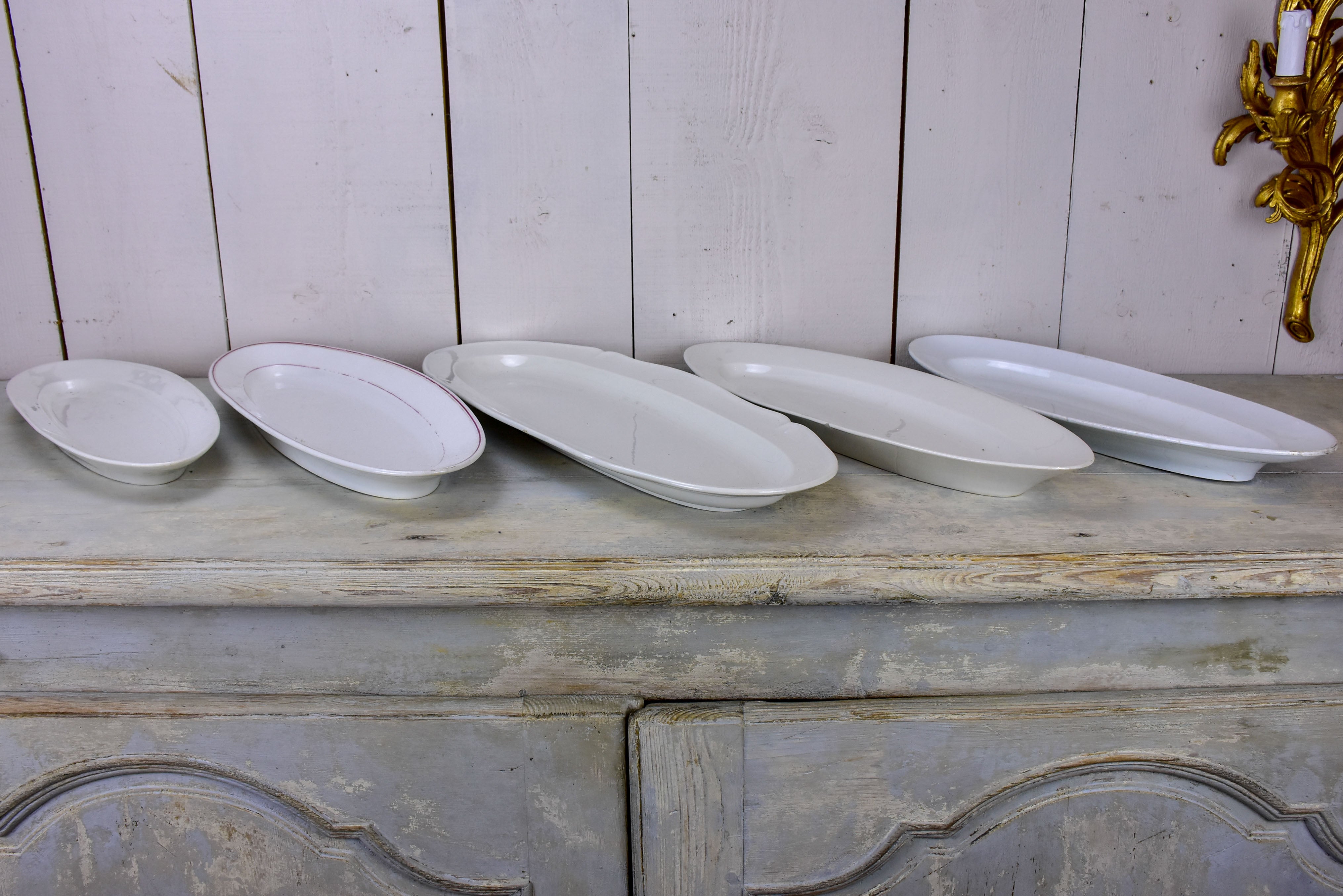 Collection of five antique Fish platters