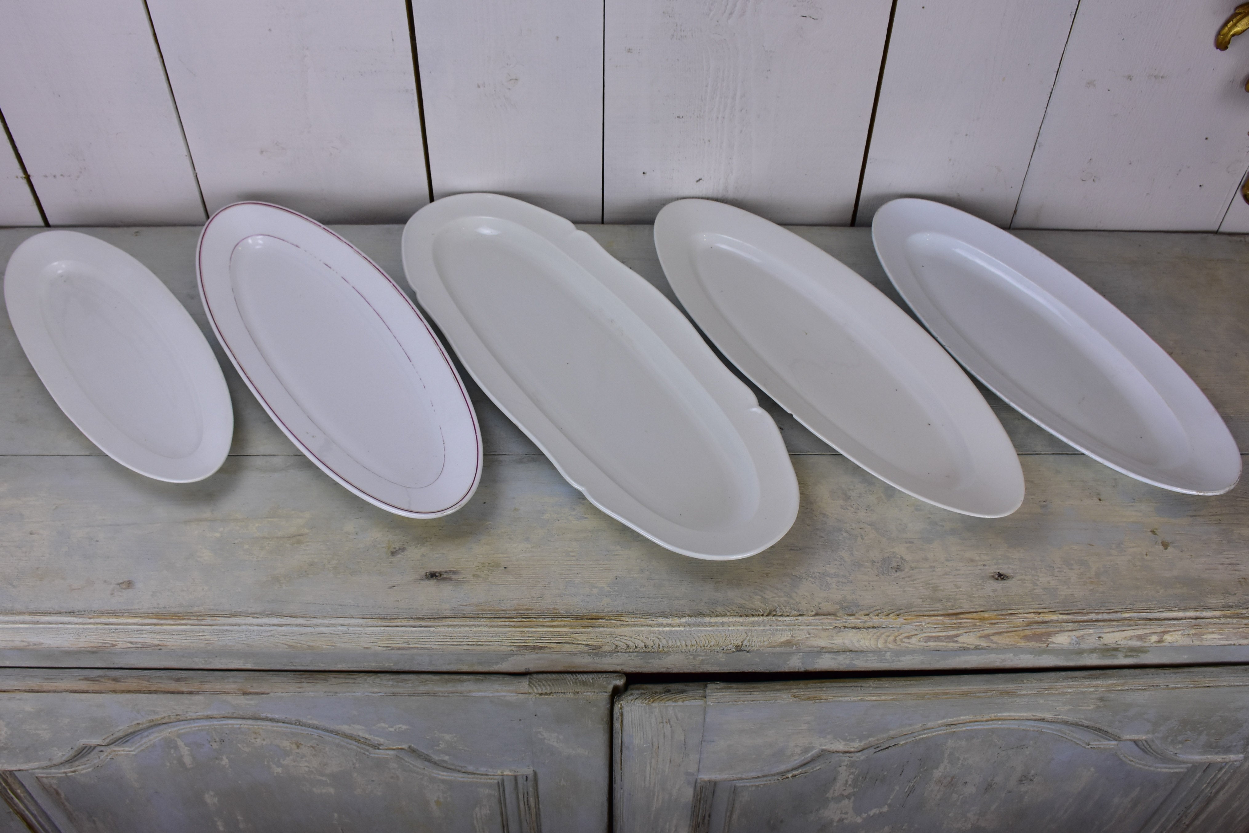 Collection of five antique Fish platters