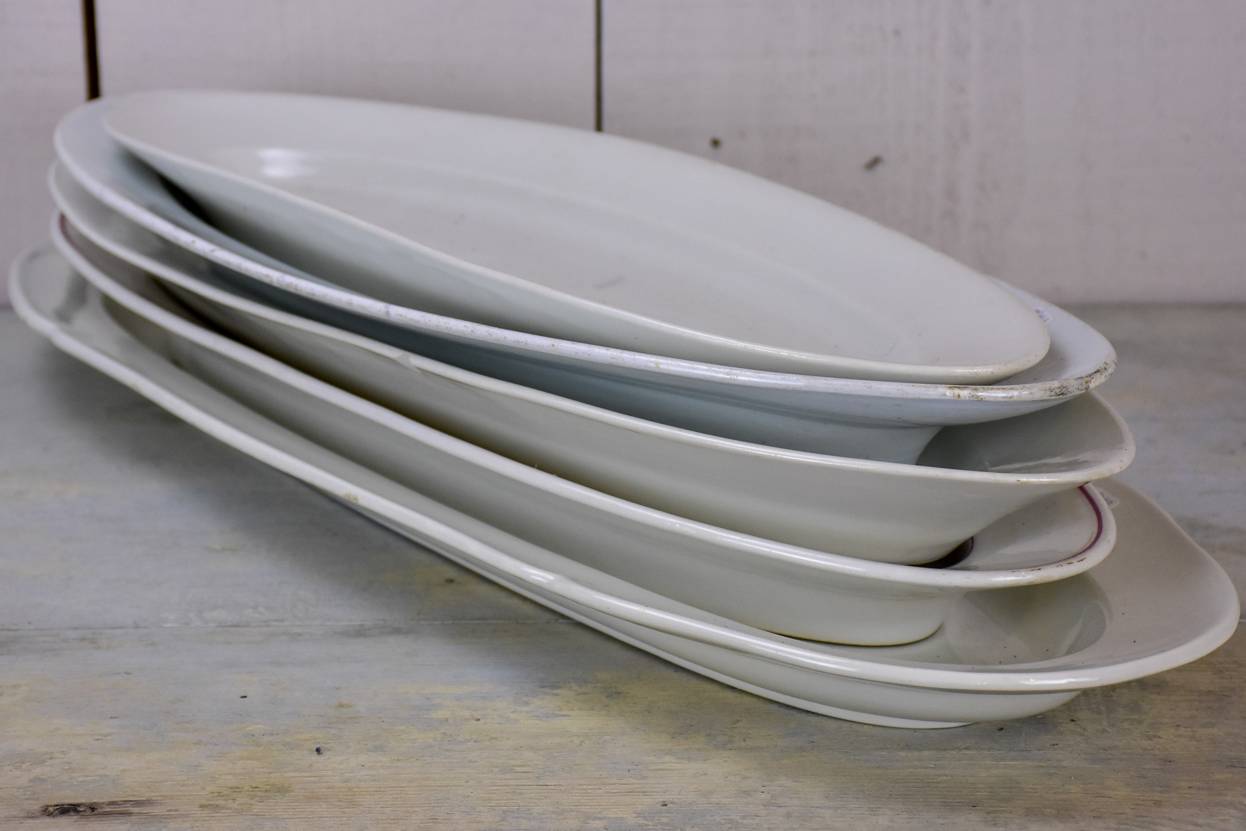 Collection of five antique Fish platters